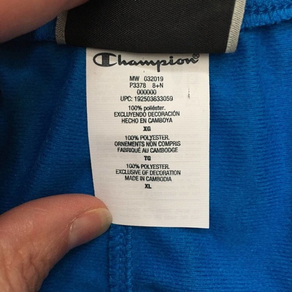 NWT CHAMPION Track Pant Joggers Vintage styling Pockets RARE Blue Orange SZ XL - Picture 7 of 7